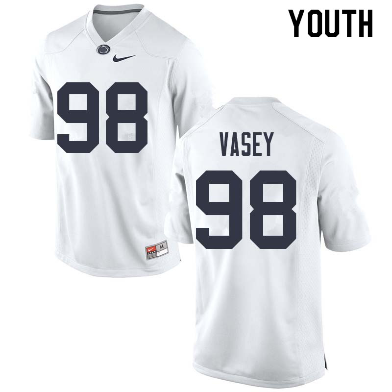 NCAA Nike Youth Penn State Nittany Lions Dan Vasey #98 College Football Authentic White Stitched Jersey DAM3898AP